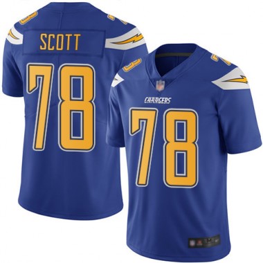 Los Angeles Chargers NFL Football Trent Scott Electric Blue Jersey Men Limited  #78 Rush Vapor Untouchable